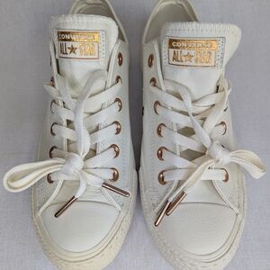 Converse All Star White Leather Sneakers Women Size 8